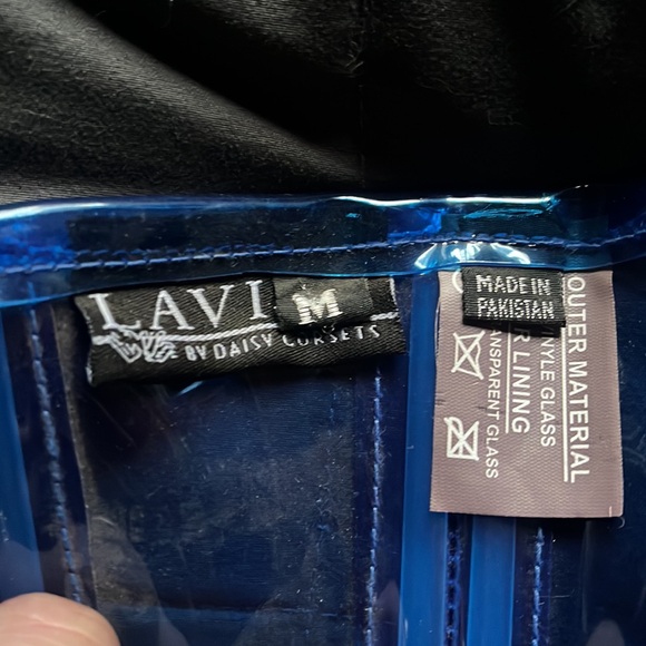 Lavish Blue Underbust Vinyl Corset - Picture 3 of 3